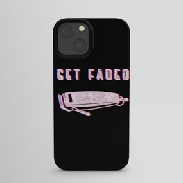 Get Faded Vintage Classic Barber Barbershop Barbering Tools Gift Idea iPhone Case