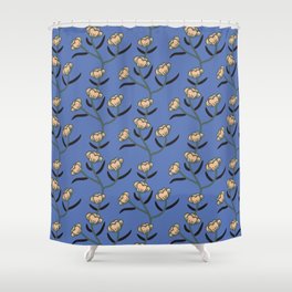 Modern Floral Camellia Vine Pattern Shower Curtain