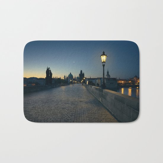 Charles Bridge at Blue Hour Bath Mat