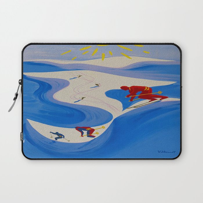 Vintage Winter Sports in France Travel Laptop Sleeve