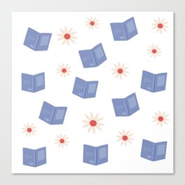 Books and Flowers, Spring Read Canvas Print