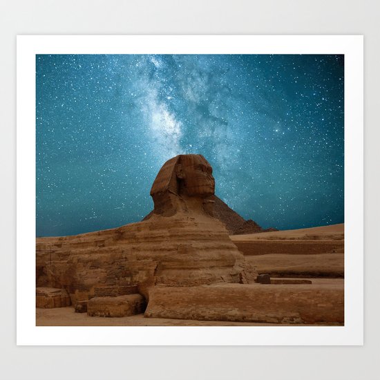 Sphinx and Pyramids, Egypt Art Print