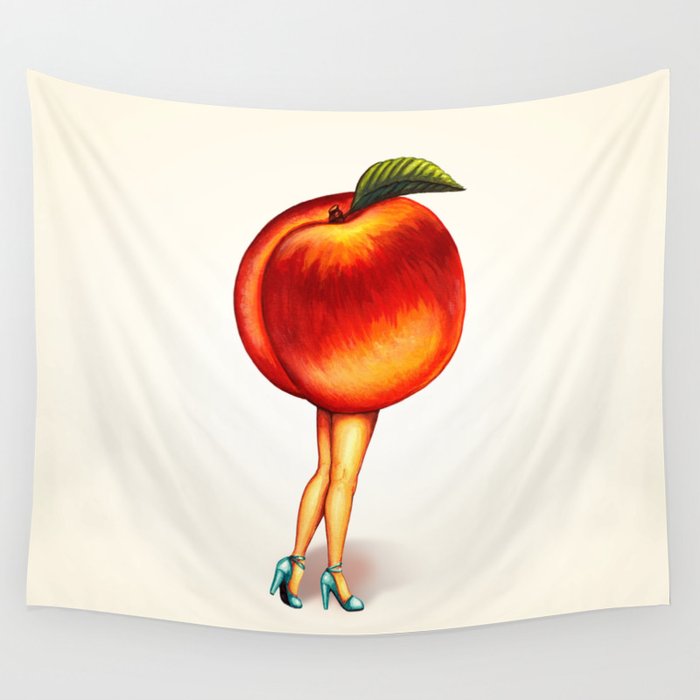 Peach Girl Wall Tapestry