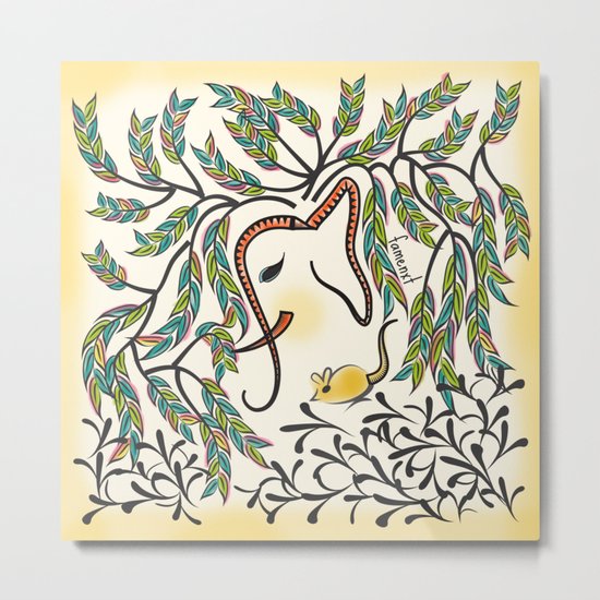 Vibrant Jungle Ele Metal Print