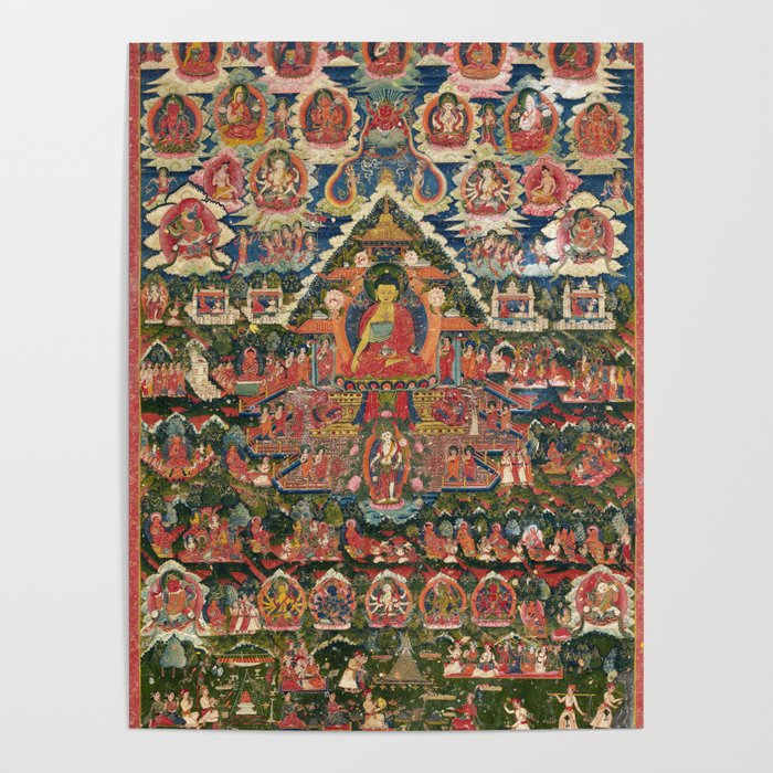 Shakyamuni Buddha, The Enlightened One Thangka Poster