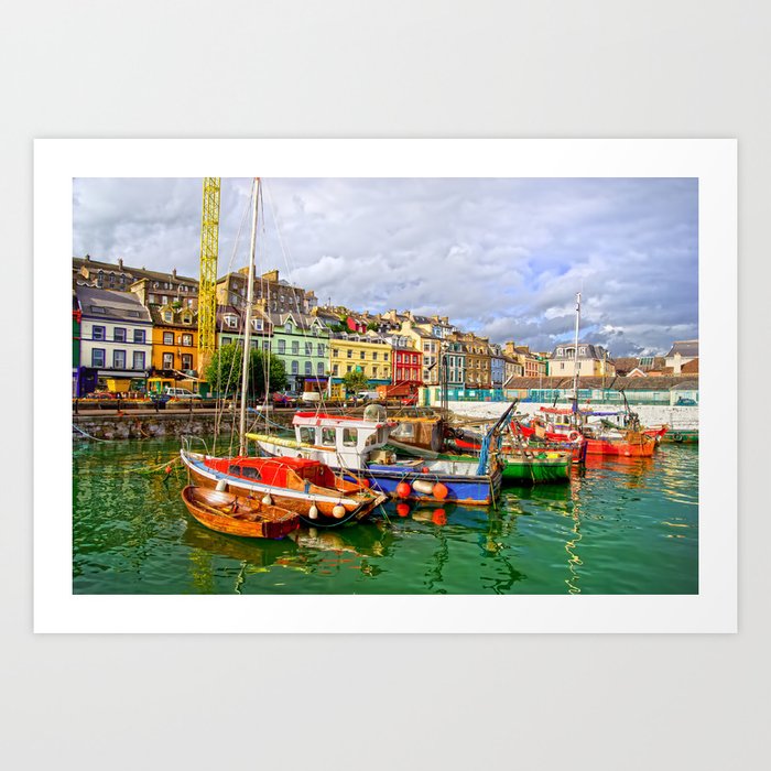 Cobh Town Harbour in Ireland Art Print