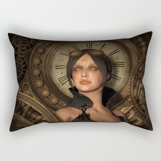 Steampunk Time Keeper Rectangular Pillow