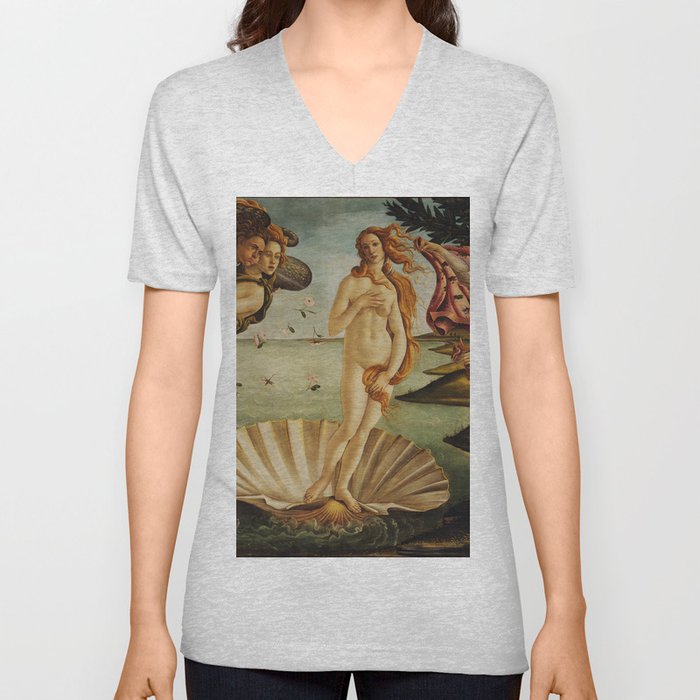 The Birth of Venus by Sandro Botticelli Unisex V-Ausschnitt The Birth of Venus by Sandro Botticelli Unisex V-Ausschnitt