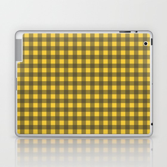 Yellow checkered Plaid flannel Laptop & iPad Skin