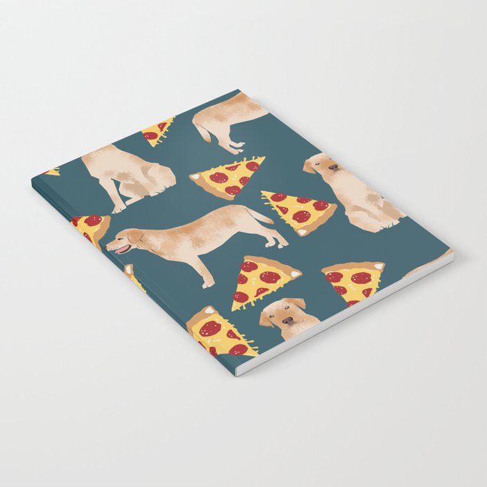 Yellow Labrador pizza cheesy slice of pizza food trendy pet gifts for yellow lab owners dog breed Notebook