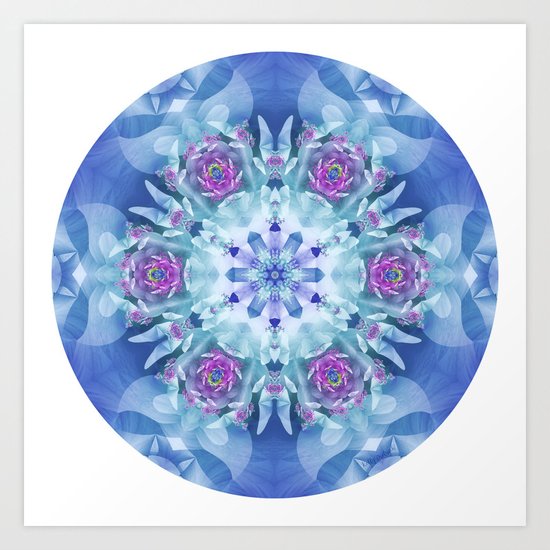 Royal Blue and Purple Mandala Art Print