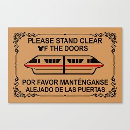 Please Stand Clear of The Doors Doormat Canvas Print