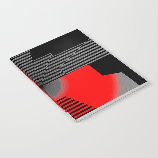 black and white meets red Version 4 Notebook