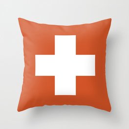 Swiss Cross Orange Throw Pillow