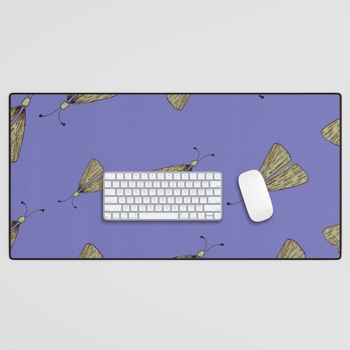 Moths Purple Desk Mat