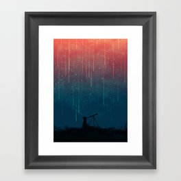 Meteor rain Framed Art Print
