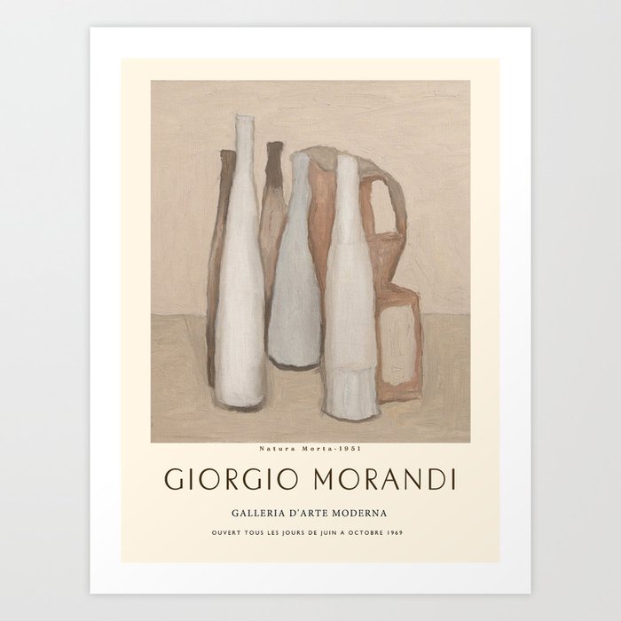 Exhibition poster-Giorgio Morandi-Natura Morta, 1951. Art Print