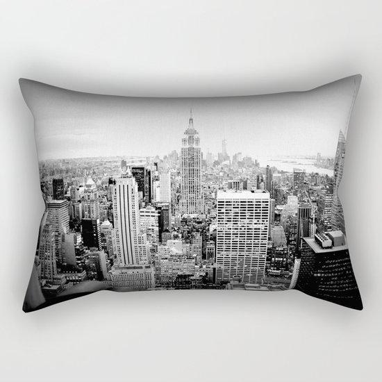 New York City Black & White Rectangular Pillow