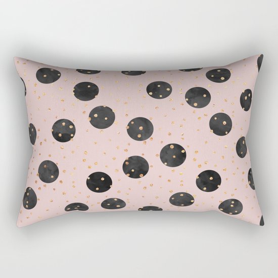 Black Dots Rectangular Pillow