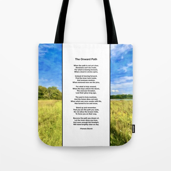 The Onward Path Poem Tote Bag