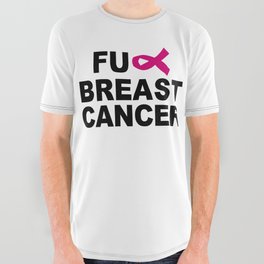 Fuck Breast Cancer Black Logo All Over Graphic Tee