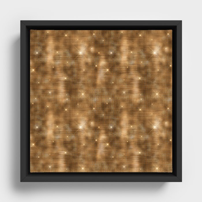 Glam Gold Diamond Shimmer Glitter Framed Canvas