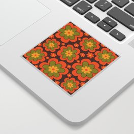 Colorful Retro Flower Pattern 592 Sticker