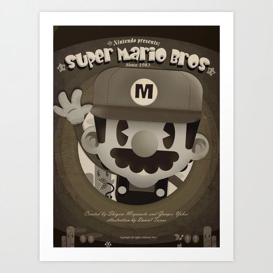 Mario Bros Fan Art Art Print