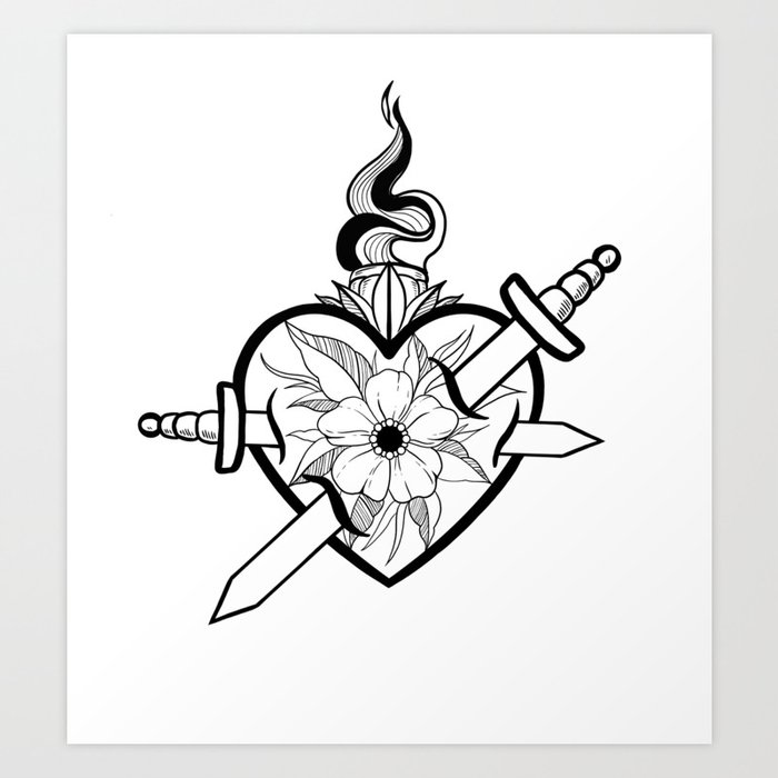 Heart drawings, Sacred heart tattoos and Drawings on Pinterest