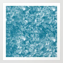 Blue and White Crystal Pattern Art Print