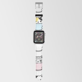 Coffee Cup Cat Pattern Apple Watch Band