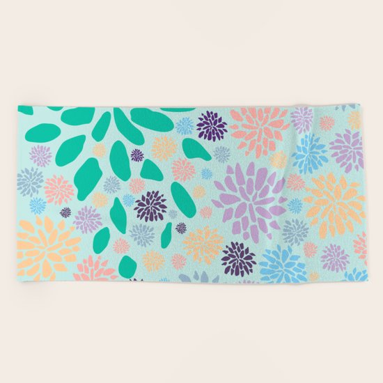 Floral Print Beach Towel