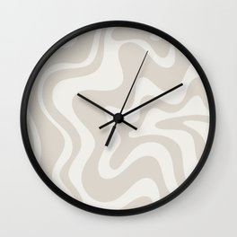 Liquid Swirl Contemporary Abstract Pattern in Mushroom Cream Wall Clock