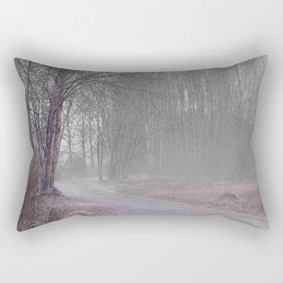 Walk in the Foggy Morning Rectangular Pillow