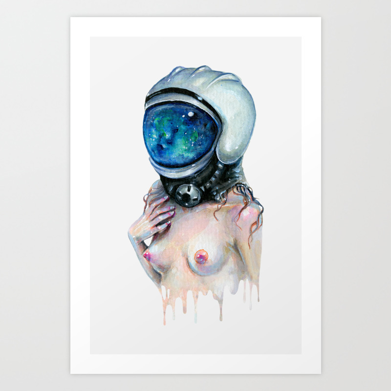 Space Girl Art Print By Crystal Cuddles Society6