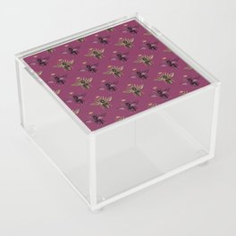 Burgundy Bees Pattern Acrylic Box