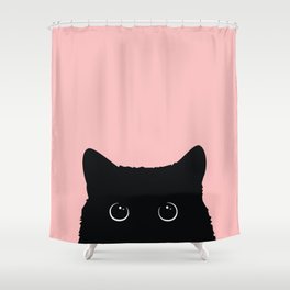Details about   Cat Shower Curtain Sketch Art Dark Big Eyes Print for Bathroom 