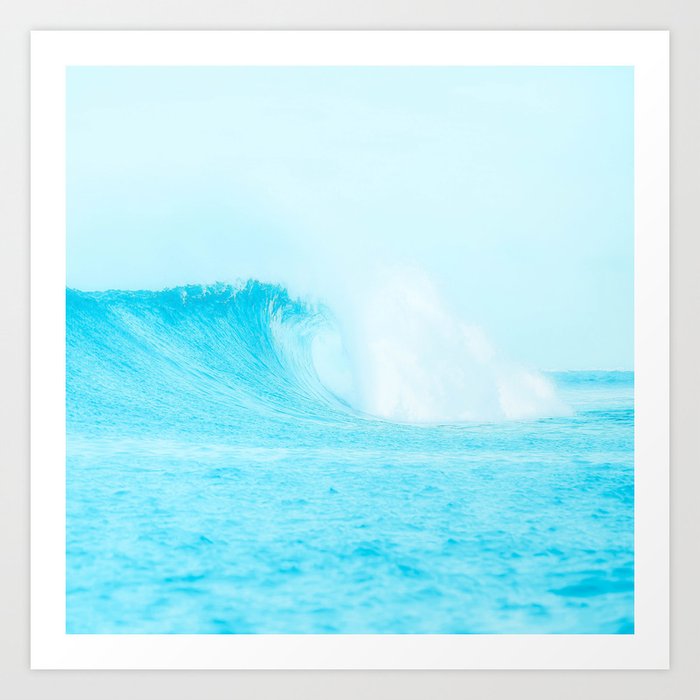 Blue Waves Minimal Art Print