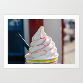 Soft serve colorful stripes in vanilla ice cream Art Print