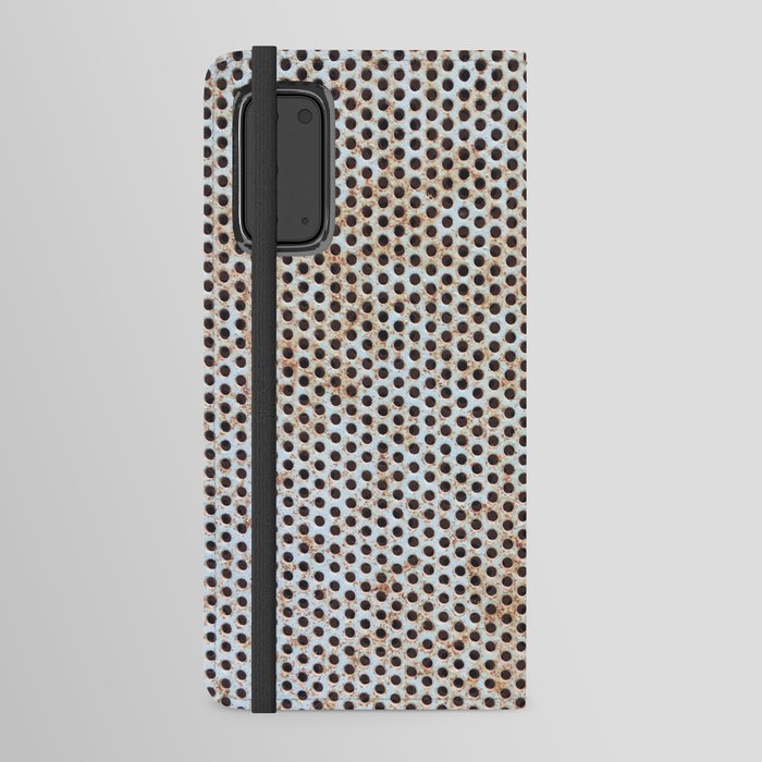 INDUSTRIAL. HOLES PATTERN IN RUSTY METAL SHEET. Android Wallet Case