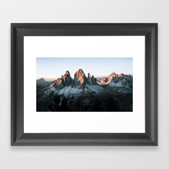 Dolomites sunset panorama - Landscape Photography Framed Art Print