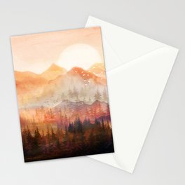 Forest Shrouded in Morning Mist Stationery Card