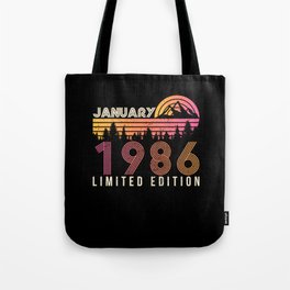 Born January 1986 Limits Retro Tote Bag | Vintage1986, 1986January, 1986, Retro, Vintage, Gift, 1986Legend, Born1986, 1986Vintage, 1986Born 