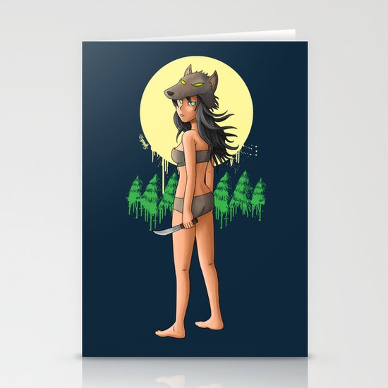 The Girl Who Killed the Boy Who Cried Wolf Stationery Cards