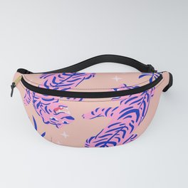 Pink Twin Tigers | Moon Star - Pink Tiger | Christmas Eve 2021, 2022 Year of Tiger Pattern Fanny Pack