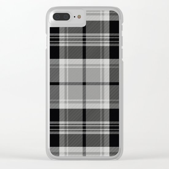 Black & White Tartan (var. 2) Clear iPhone Case