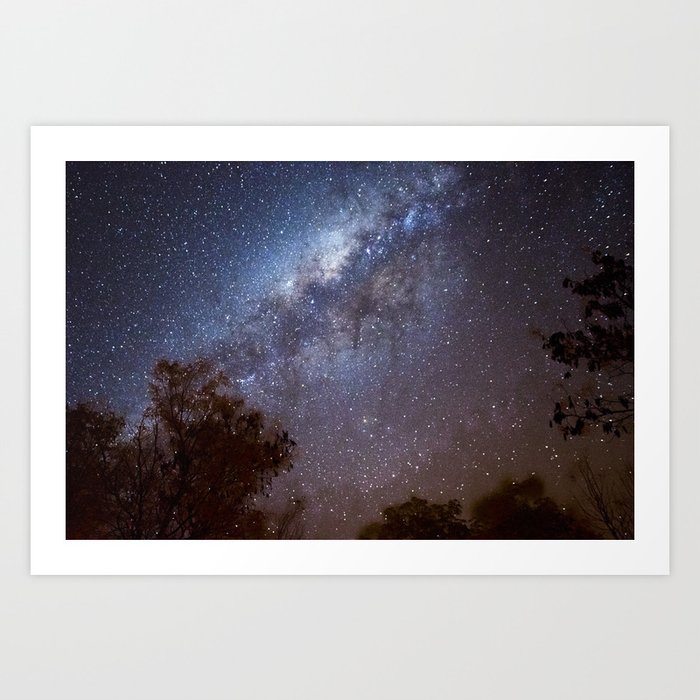 Milky Way | Bright night full of stars in Botswana Art Print