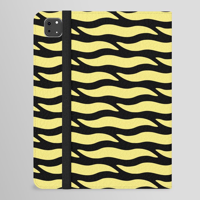 Tiger Wild Animal Print Pattern 341 Black and Yellow iPad Folio Case