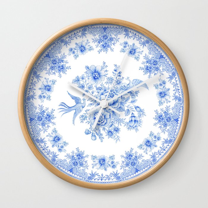 Blue asiatic pheasant Wall Clock