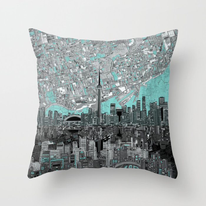 toronto city skyline Throw Pillow by Bekim ART Society6